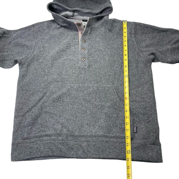 Patagonia Wool Blend Gray Hoodie 1/4 Button Men’s L - Picture 7 of 8